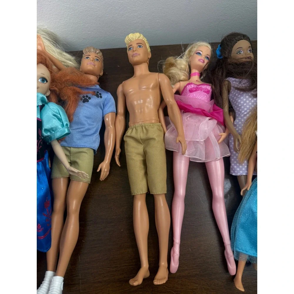 Mattel Barbie Disney Doll Lot Ken Anna Frozen Fashionistas Ballerina 11 Count